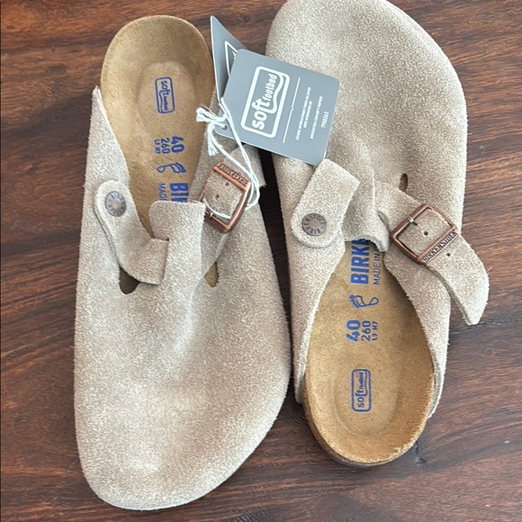 Birkenstock Soft Footbed Suede Clogs - Picture 1 of 3